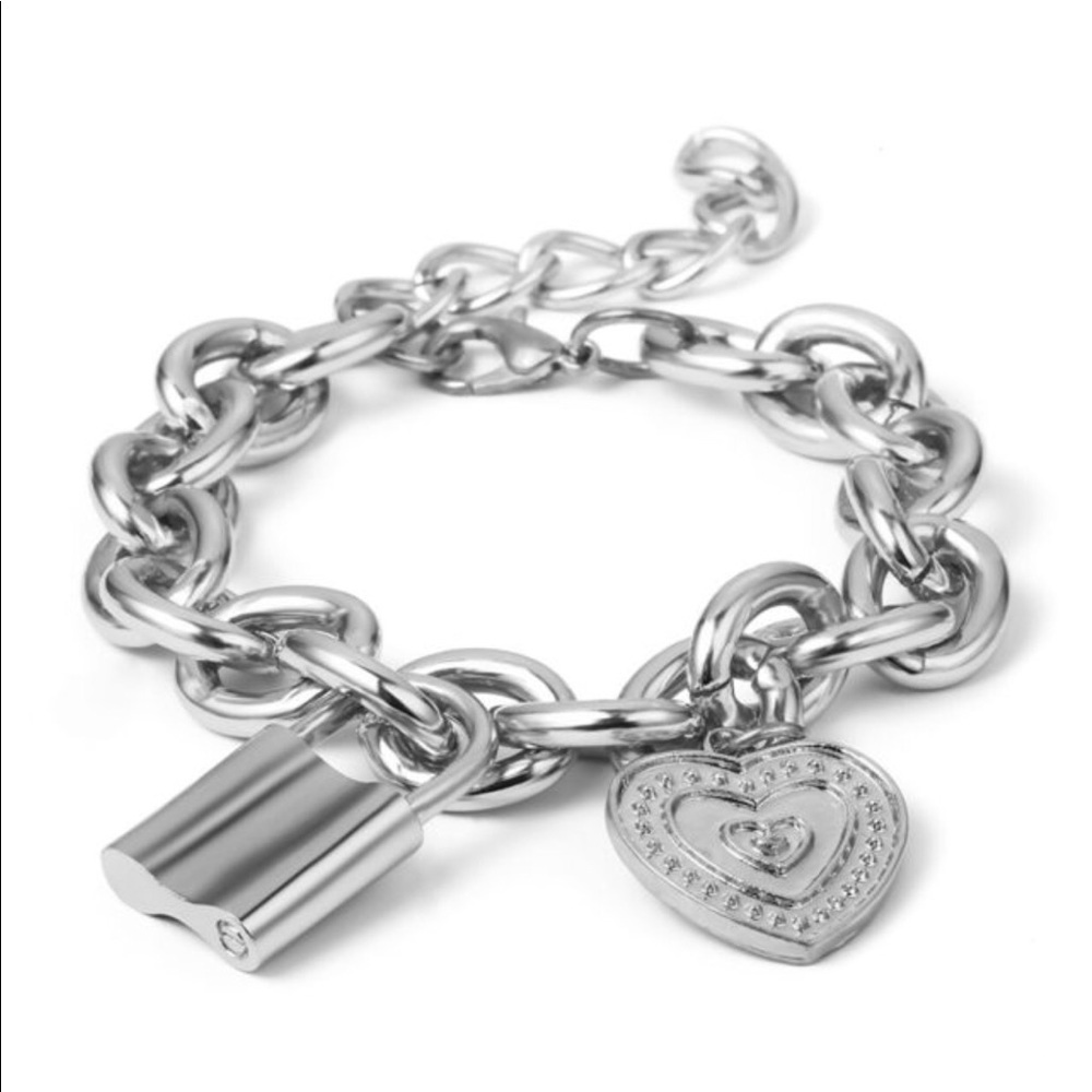 Heart Lock Charms Adjustable Bracelet New